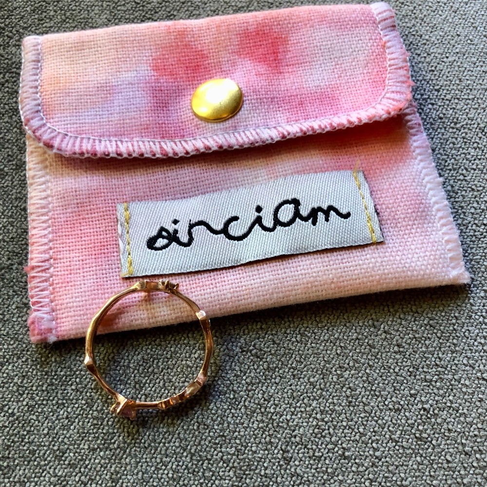 Sirciam Enlightened Eternity Band Ring Rose Gold Size  7.5 Opal Sapphire Diamond